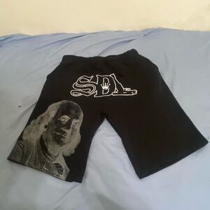 SDA Black Graphic Men's Athletic Shorts